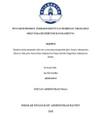 Image of PENGARUH PROMOSI TERHADAP KEPUTUSAN PEMBELIAN TIKAR LIPAT ORLIN PADA DISTRIBUTOR RANGKASBITUNG