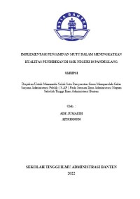Image of IMPLEMENTASI PENJAMINAN MUTU DALAM MENINGKATKAN KUALITAS PENDIDIKAN DI SMK NEGERI 10 PANDEGLANG