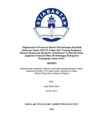 Image of Implementasi Peraturan Menteri Perhubungan Republik Indonesia Nomor 133 Tahun 2015 Tentang Pengujian Berkala Kendaraan Bermotor (Studi Kasus Uji Berkala Pada Angkutan Umum Di Dinas Perhubungan Kabupaten Pandeglang Tahun 2018