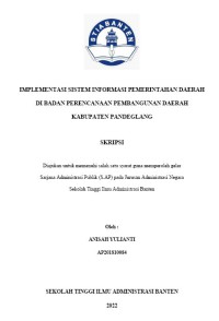 Image of IMPLEMENTASI SISTEM INFORMASI PEMERINTAHAN DAERAH DI BADAN PERENCANAAN PEMBANGUNAN DAERAH KABUPATEN PANDEGLANG