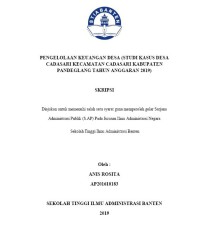 Image of PENGELOLAAN KEUANGAN DESA (STUDI KASUS DESA CADASARI KECAMATAN CADASARI KABUPATEN PANDEGLANG TAHUN ANGGARAN 2019)