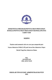 Image of EFEKTIVITAS PROGRAM PENYULUHAN PERTANIAN DI BALAI PENYULUHAN PERTANIAN MANDALAWANGI TAHUN 2020