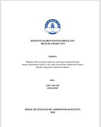 Image of Kesiapan Kabupaten Pandeglang Menuju Smart City. Jurusan Ilmu Administrasi Negara. Sekolah Tinggi Ilmu Administrasi Banten