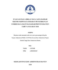 Image of EVALUASI PASCA DIKLAT DAYA SAING DAERAH SEKTOR PARIWISATA DI BADAN PENGEMBANGAN SUMBER DAYA MANUSIA DAERAH PROVINSI BANTEN TAHUN ANGGARAN 2018