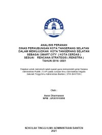 Image of ANALISIS PERANAN DINAS PERHUBUNGAN KOTA TANGERANG SELATAN DALAM SESUAI RENCANA STRATEGIS ( RENSTRA ) TAHUN 2016 -2021MEWUJUDKAN KOTA TANGERANG SELATAN SEBAGAI SMART CITY ( KOTA CERDAS ) SESUAI RENCANA STRATEGIS ( RENSTRA ) TAHUN 2016 -2021