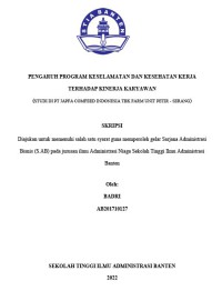 Image of PENGARUH PROGRAM KESELAMATAN DAN KESEHATAN KERJA TERHADAP KINERJA KARYAWAN