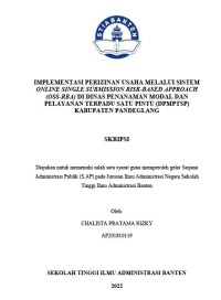Image of IMPLEMENTASI PERIZINAN USAHA MELALUI SISTEM ONLINE SINGLE SUBMISSION RISK-BASED APPROACH (OSS-RBA) DI DINAS PENANAMAN MODAL DAN PELAYANAN TERPADU SATU PINTU (DPMPTSP) KABUPATEN PANDEGLANG