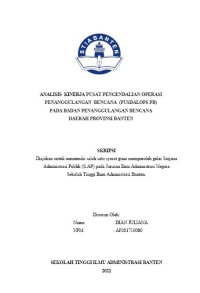 Image of ANALISIS KINERJA PUSAT PENGENDALIAN OPERASI PENANGGULANGAN BENCANA (PUSDALOPS PB) PADA BADAN PENANGGULANGAN BENCANA DAERAH PROVINSI BANTEN