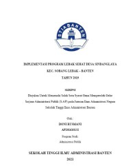 Image of IMPLEMENTASI PROGRAM LEBAK SEHATDESA SINDANGLAYA KEC. SOBANG LEBAK - BANTEN