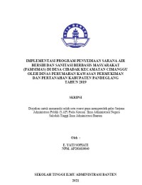 Image of IMPLEMENTASI PROGRAMPENYEDIAAN SARANA AIRBERSIH DAN SANITASI BERBASIS MASYARAKAT(PAMSIMAS) DI DESA CIBADAK KECAMATAN CIMANGGUOLEH DINAS PERUMAHAN KAWASAN PERMUKIMANDAN PERTANAHAN KABUPATEN PANDEGLANG TAHUN 2019