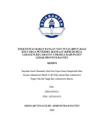 Image of EFEKTIVITAS BAHAN PANGAN NON TUNAI (BPNT) BAGI KELUARGA PENERIMA MANFAAT (KPM) DI DESA SARAGENI KECAMATAN CIMARGA KABUPATEN LEBAK PROVINSI BANTEN