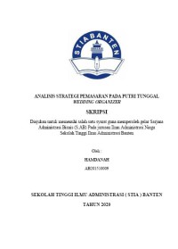 Image of ANALISIS STRATEGI PEMASARAN PADA PUTRI TUNGGAL WEDDING ORGANIZER