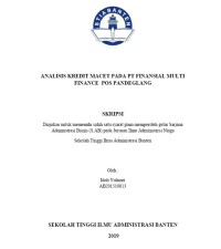 Image of ANALISIS KREDIT MACET PADA PT FINANSIAL MULTI FINANCE POS PANDEGLANG