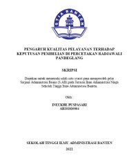 Image of PENGARUH KUALITAS PELAYANAN TERHADAP KEPUTUSAN PEMBELIAN DI PERCETAKAN RDJAWALI PANDEGLANG