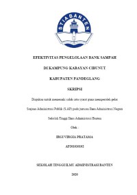 Image of EFEKTIVITAS PENGELOLAAN BANK SAMPAH DI KAMPUNG KABAYAN CIBUNUT KABUPATEN PANDEGLANG