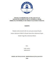 Image of TINGKAT KEBERHASILAN PELAKSANAAN SISTEM PENJAMINAN MUTU INTERNAL (SPMI) DIBIDANG PENDIDIKAN DI STIKES FALETEHAN SERANG