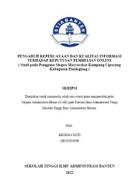 Image of PENGARUH KEPERCAYAAN DAN KUALITAS INFORMASI TERHADAP KEPUTUSAN PEMBELIAN ONLINE