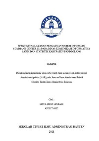 Image of EFEKTIVITAS LAYANAN PENGADUAN SISTEM INFORMASI COMMAND CENTER 112 PADA DINAS KOMUNIKASI INFORMATIKA SANDI DAN STATISTIK KABUPATEN PANDEGLANG