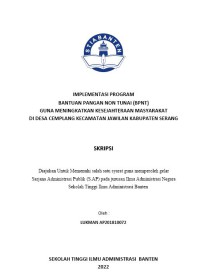 Image of IMPLEMENTASI PROGRAM BANTUAN PANGAN NON TUNAI (BPNT) GUNA MENINGKATKAN KESEJAHTRAAN MASYARAKAT DI DESA CEMPLANG KECAMATAN JAWILAN KABUPATEN SERANG