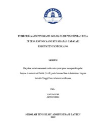 Image of PEMBERDAYAAN PENGRAJIN GOLOK OLEH PEMERINTAH DESA DI DESA KAUNGCAANG KECAMATAN CADASARI KABUPATEN PANDEGLANG