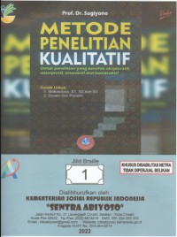 Image of METODE PENELITIAN KUALITATIF JILID 1