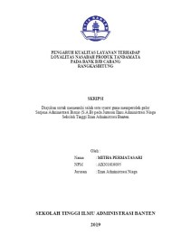 Image of PENGARUH KUALITAS LAYANAN TERHADAP LOYALITAS NASABAH PRODUK TANDAMATA PADA BANK BJB CABANG RANGKASBITUNG