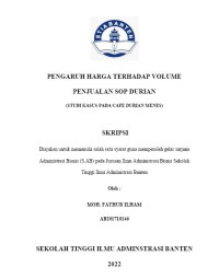 Image of PENGARUH HARGA TERHADAP VOLUME PENJUALAN SOP DURIAN (STUDI KASUS CAFÉ DUREN MENES)