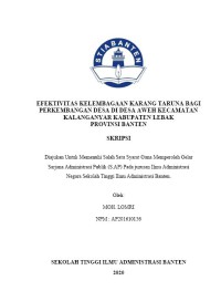 Image of EFEKTIVITAS KELEMBAGAAN KARANG TARUNA BAGI PERKEMBANGAN DESA DI DESA AWEH KECAMATAN KALANGANYAR KABUPATEN LEBAK PROVINSI BANTEN