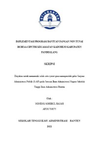 Image of IMPLEMENTASI PROGRAM BANTUAN PANGAN NON TUNAI DI DESA CIPUTRI KECAMATAN KADUHEJO KABUPATEN PANDEGLANG