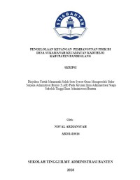 Image of Pengelolaan Keuangan Pembangunan Fisik Di Desa Sukamanah Kecamatan Kaduhejo Kabupaten Pandeglang