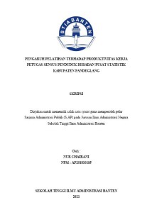 Image of PENGARUH PELATIHAN TERHADAP PRODUKTIVITAS KERJA PETUGAS SENSUS PENDUDUK DI BADAN PUSAT STATISTIK KABUPATEN PANDEGLANG