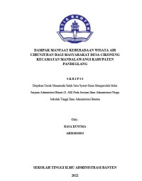 Image of DAMPAK MANFAAT KEBERADAAN WISATA AIR CIHUNJURAN BAGI MASYARAKAT DESA CIKONENG KECAMATAN MANADALWANGI KABUPATEN PANDEGLANG