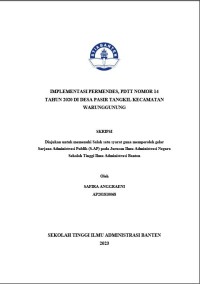 Image of IMPLEMENTASI PERMENDES, PDTT NOMOR 14 TAHUN 2020 DI DESA PASRTANGKIL KECAMATAN WARUNGGUNUNG