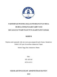 Image of PARTISIPASI PEMUDA DALAM PEMBANGUNAN DESA DI DESA SINDANGSARI TAHUN 2018 KECAMATAN WARUNGGUNUNG KABUPATEN LEBAK