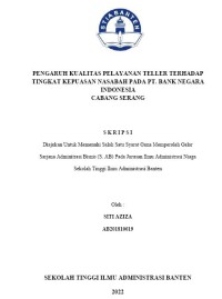 Image of PENGARUH KUALITAS PELAYANAN TELLER TERHADAP KEPUASAN NASABAH PADA PT. BANK NEGARA INDONESIA CABANG SERANG