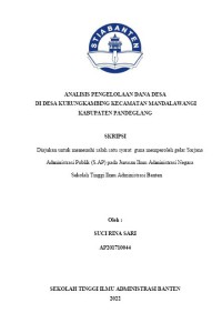 Image of ANALISIS PENGELOLAAN DANA DESA DI DESA KURUNGKAMBING KECAMATAN MANDALAWANGI KABUPATEN PANDEGLANG