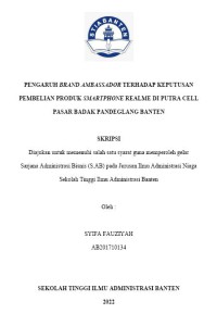 Image of PENGARUH BRAND AMBASSADOR TERHADAP KEPUTUSAN PEMBELIAN PRODUK SMARTPHONE REALME DI PUTRA CELL PASAR BADAK PANDEGLANG BANTEN