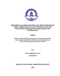 Image of IMPLEMENTASI PROGRAM PERILAKU HIDUP BERSIH DAN SEHAT (PHBS) PADA TATANAN RUMAH TANGGA DI WILAYAH PUSKESMAS MAJASARI KABUPATEN PANDEGLANG