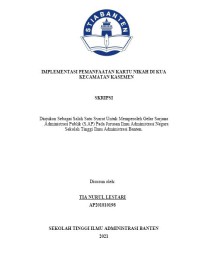 Image of IMPLEMENTASI PEMANFAATAN KARTU NIKAH DI KUA KECAMATAN KASEMEN
