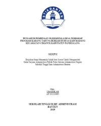 Image of PENGARUH PEMBINAAN KEPALA DESA TERHADAP KARANG TARUNA DI DESA KADUMADANG KECAMATAN CIMANUK KABUPATEN PANDEGLANG