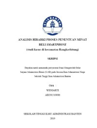 Image of Analisis Hirarki Proses Penentuan Minat Beli Smartphone (Studi kasus di Kecamatan Rangkasbitung)