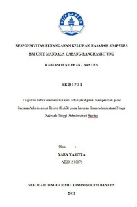Image of RESPONSIVITAS PENANGANAN KELUHAN NASABAH SIMPEDES BRI UNIT MANDALA CABANG RANGKASBITUNG KABUPATEN LEBAK- BANTEN