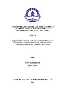 Image of PENGARUH HARGA ESKRIM AICE TERHADAP MINAT PEMBELI PADA PT ALPEN FOOD INDUSTRY (Studi Pada Masyarakat Di Kp. Ciekek Malati)
