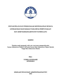 Image of INOVASI PELAYANAN PUBLIK DALAM MENINGKATKAN BUDAYA LITERASI BAGI MASYARAKAT PADA DINAS PERPUSTAKAAN DAN ARSIP DAERAH KABUPATEN PANDEGLANG