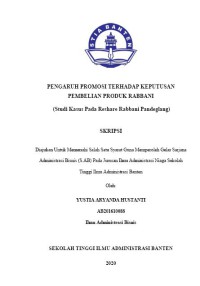 Image of PENGARUH PROMOSI TERHADAP KEPUTUSAN PEMBELIAN PRODUK RABBANI (Studi Kasus Pada Reshare Rabbani Pandeglang)
