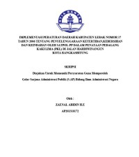 Image of Implementasi Peraturan Daerah Kabupaten Lebak Nomor 17 Tahun 2006 Tentang Penyelenggaraan Ketertiban, Kebersihan Dan Keindahan Oleh Satpol-PP Dalam Penataan Pedagang Kaki Lima (PKL) Di Jalan Hardiwinangun Kota Rangkasbitung